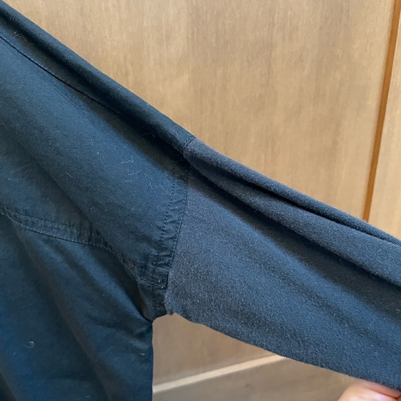 ACNE collarless button down top, black with cotton stretch sleeve. Size XS/S - Picture 4 of 6